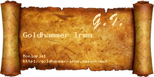 Goldhammer Irma névjegykártya