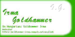 irma goldhammer business card